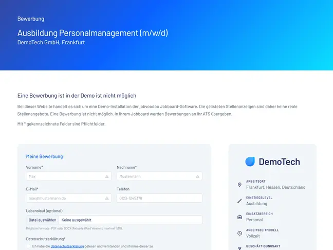 Bewerbungsformulare mit hoher Conversion Rate