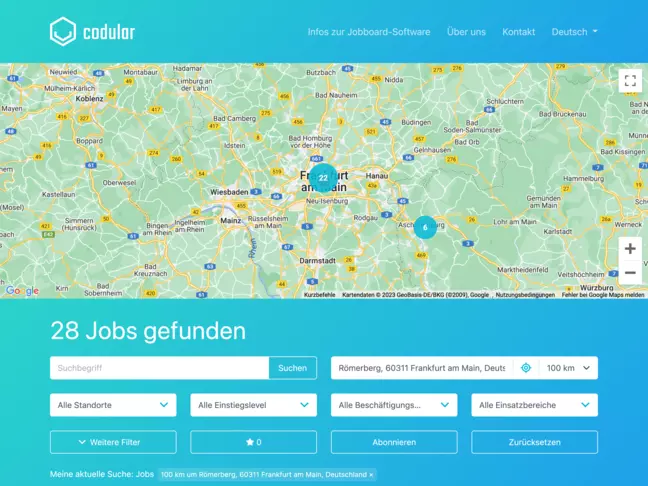 Stellenportal mit Standort-Suche
